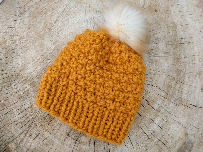 beanie knit hat super bulky beanie SALE!! Shaughnessy Hat Hand knit faux fur pompom hat knit beanie womens beanie adult beanie