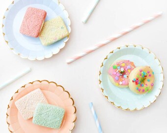 gold paper plates etsy