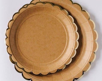 gold paper plates etsy
