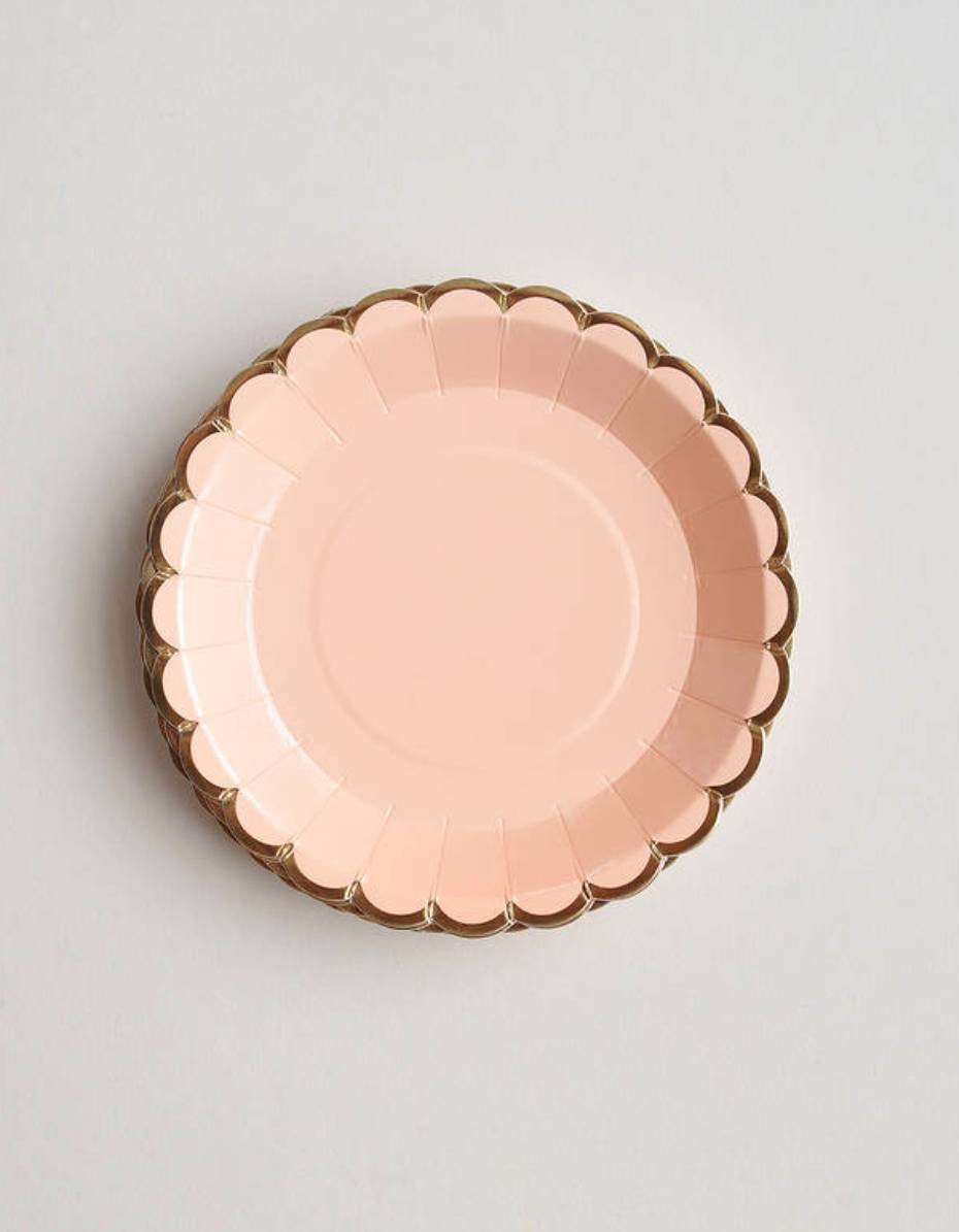Pastel Paper Plates Gold Party Plates Birthday Party Plates Etsy