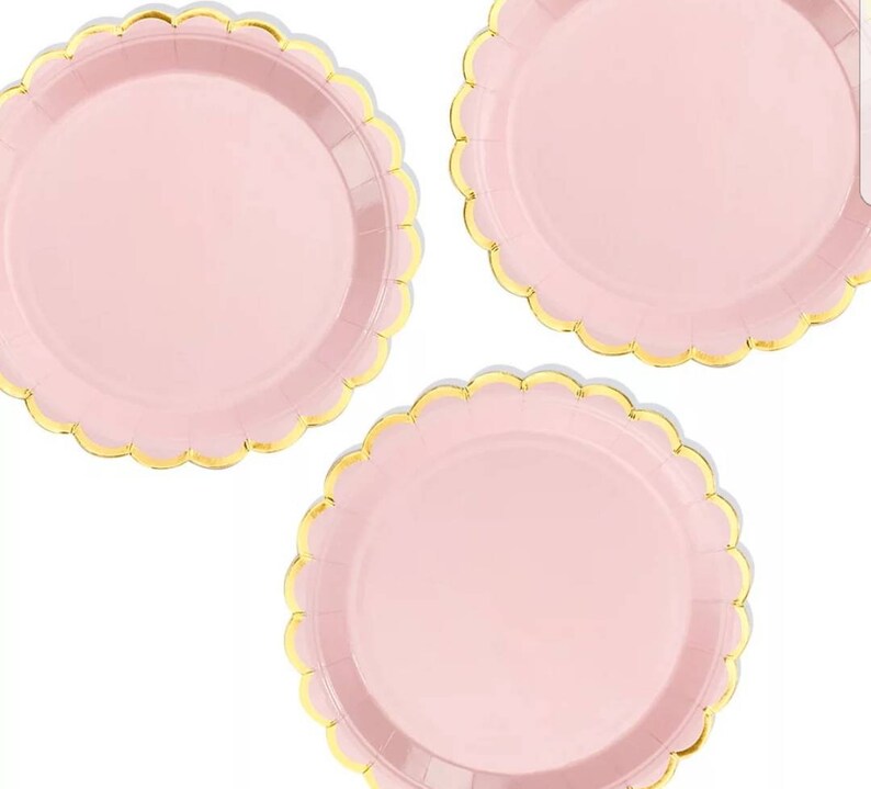 Pastel Paper Plates Gold Party Plates Birthday Party Plates Etsy
