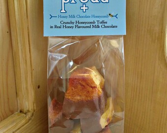 Honeycomb dipped in honey flavoured milk chocolate