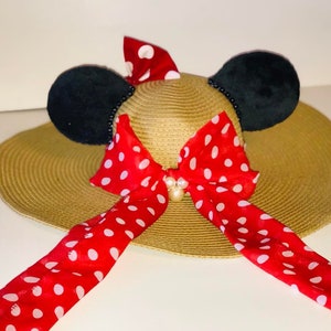 Minnie Mouse Ear Hat with Long Tail Bow