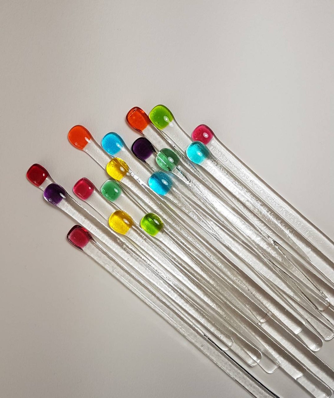 Glass Cocktail Sticks Swizzle Sticks Fused Glass Multiple Etsy
