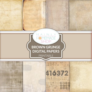 Neutral Grunge Journal Paper: Vintage Scrapbook Pages (Digital Download)