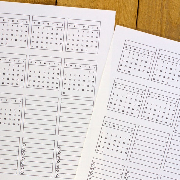 Mini Calendar - Etsy