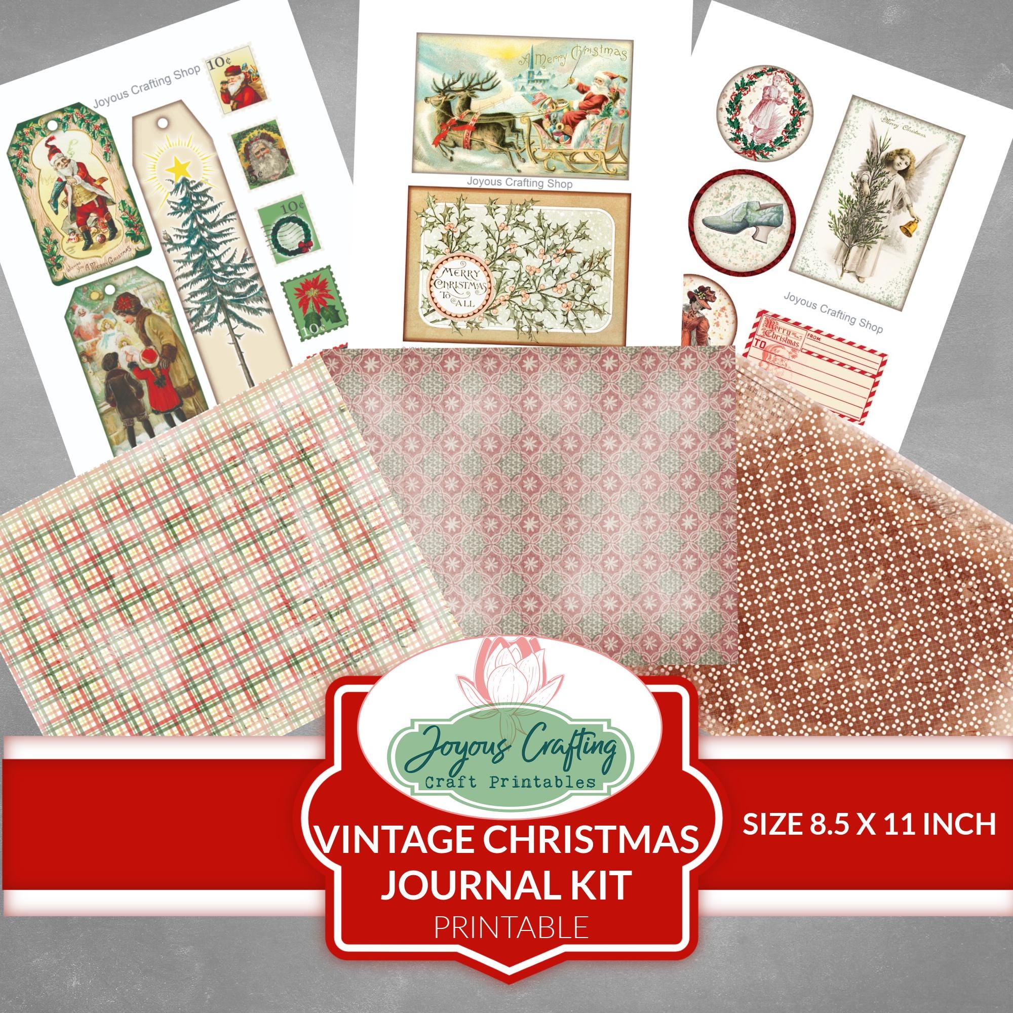 Vintage Christmas Junk Journal Kit: Printable Ephemera (digital ...