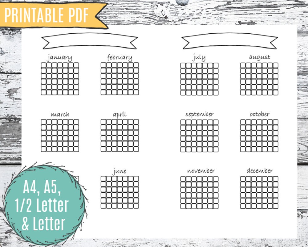 Mini Habit Tracker Printable Bullet Journal Tracker Planner - Etsy