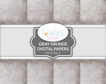 Gray Grunge Vintage Journal Pages – Marble Scrapbook Paper Printable, Distressed Ephemera for Junk Journals