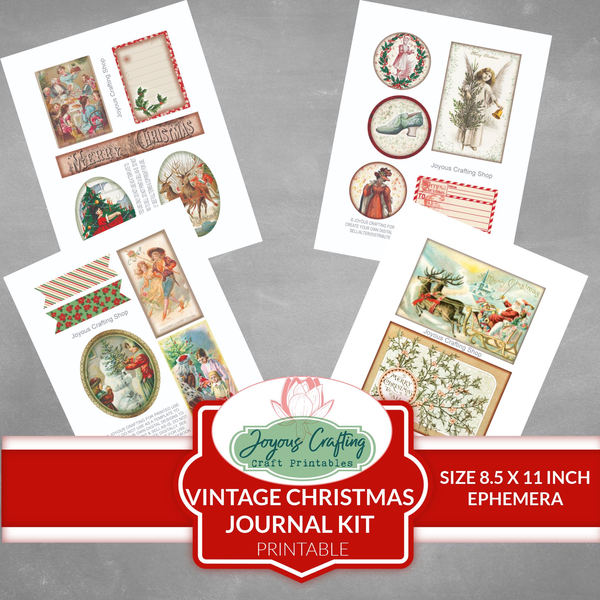 Vintage Christmas Junk Journal Kit: Printable Ephemera (digital ...