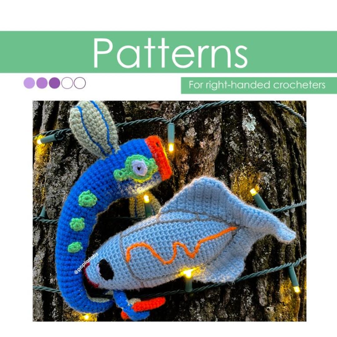 Crochet Pattern Bundle - Eelektrik & Tynamo Normal or Shiny Elefish ...