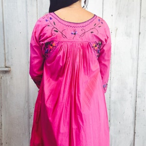 Vintage Mexican Dress // Mexican Embroidered Mini Dress//Ethnic Boho Dress/ 1970s Mini Dress image 5