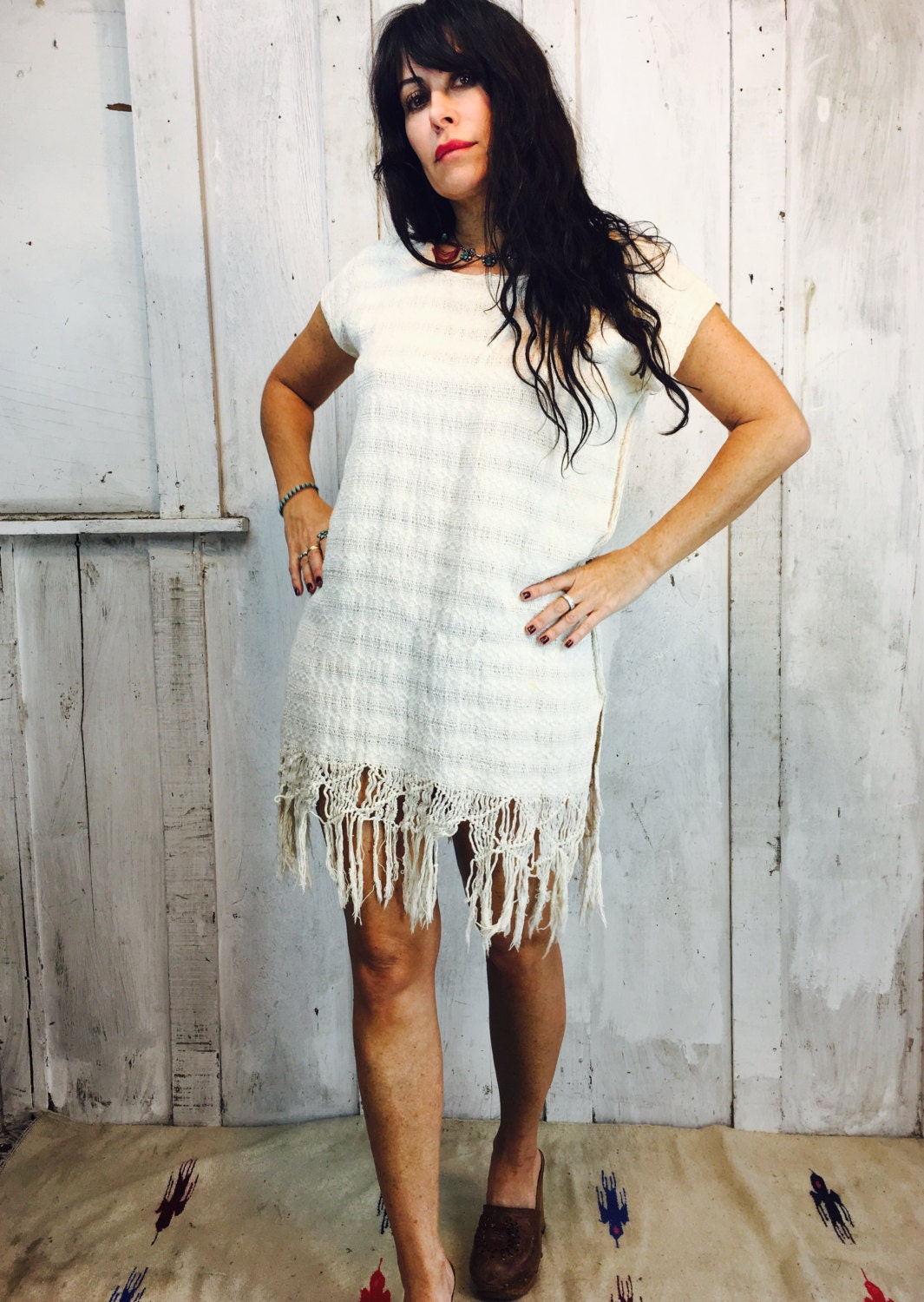 Handwoven Cotton Mexican Huipil Tunic