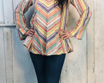 Vintage Indian Cotton Blouse// Cotton Blouse// Boho Gypsy//Indian Cotton Top//
