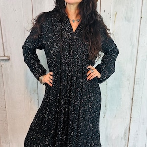 Vintage Indian Dress// Indian Cotton Dress// Indian Gauze Dress/Hippie Boho Dress