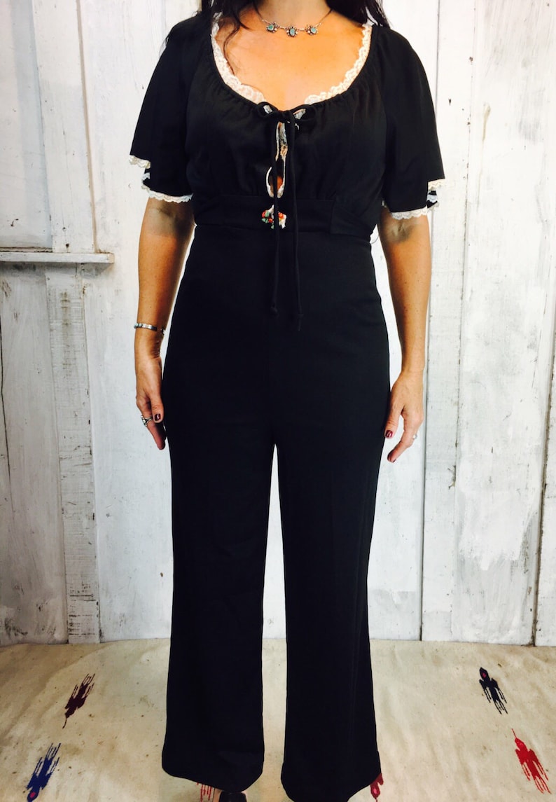 Vintage jumpsuit// 1970-tals jumpsuit// Bellbottom jumpsuit// Disco jumpsuit// Hippie Boho jumpsuit bild 4