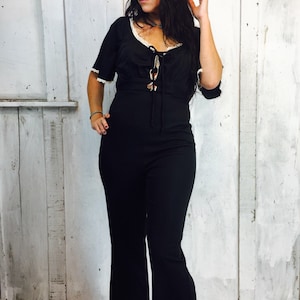 Vintage jumpsuit// 1970-tals jumpsuit// Bellbottom jumpsuit// Disco jumpsuit// Hippie Boho jumpsuit bild 3