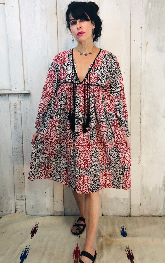 Vintage Indian Cotton Dress// Indian Gauze Cotton
