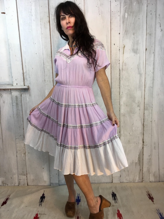 Vintage Cotton Dress// Indian Gauze Cotton Dress 1