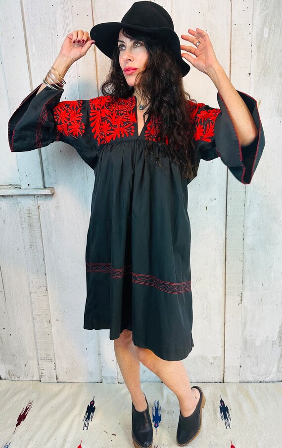 Vintage Mexican Dress // Mexican Embroidered Mini… - image 6