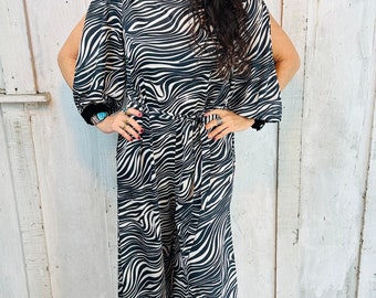 Zebra 70-talsjumpsuit // Vintagejumpsuit // Boho Hippiejumpsuit // Vintage Romper