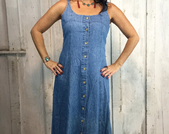 Vintage Jean Dress// 1970s Jean Dress// Hippie Boho Dress Etsy
