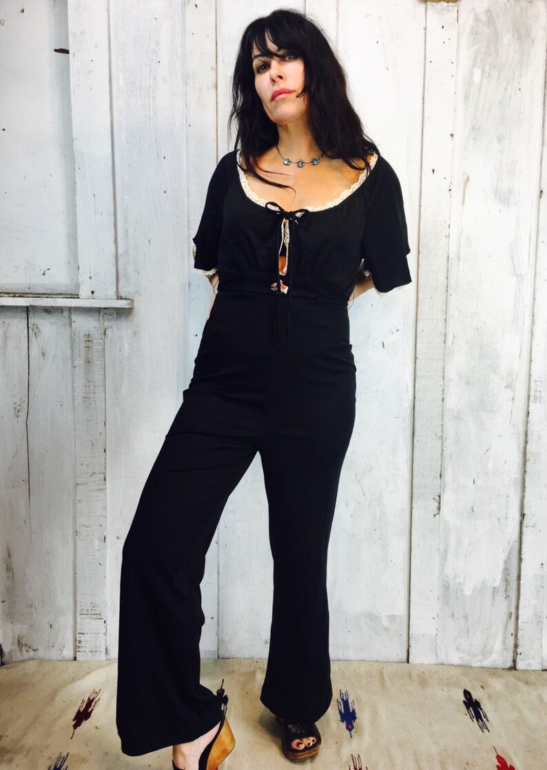 Vintage jumpsuit// 1970-tals jumpsuit// Bellbottom jumpsuit// Disco jumpsuit// Hippie Boho jumpsuit bild 2