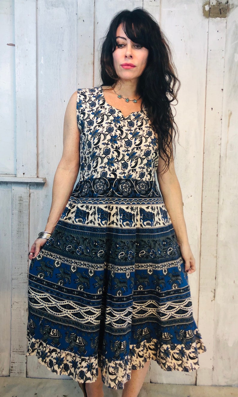 Indiana Style Vintage Indian Dress//indian Cotton Dress// Bohemian Indian Dress ...