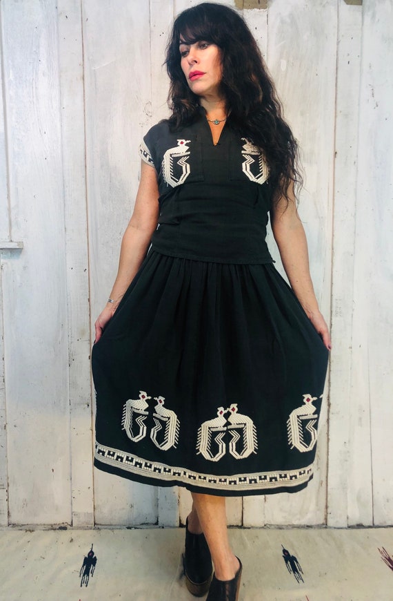 Vintage Guatemalan Skirt and Top// Vintage Handmad