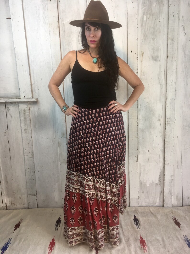 Vintage Indian Skirt// Indian Wrap Skirt Maxi// Handwoven | Etsy