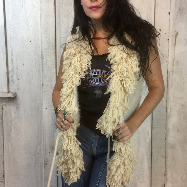 Vintage Handmade Sweater//Handmade Sweater Vest//Vintage Hippie Boho Vest//Vintage Wrap