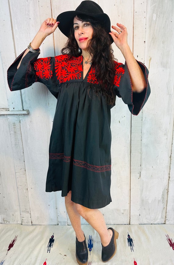 Vintage Mexican Dress // Mexican Embroidered Mini… - image 7