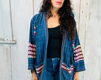 Vintage Handwoven Guatemalan Jacket// Vintage HandEmbroidered Jacket 70s// Guatemalan Coat Hippie Ethnic