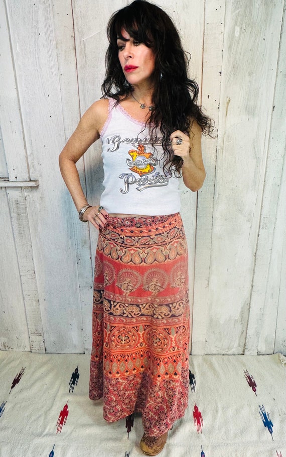 Vintage Indian Skirt// Indian Wrap Skirt Maxi// Ha