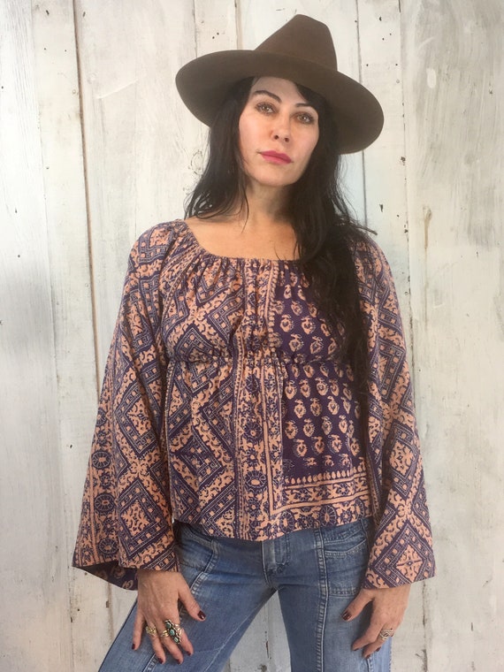 Vintage Indian Cotton Top// Indian Cotton Blouse//