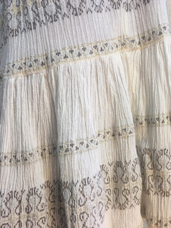 Vintage Indian Cotton Skirt//Indian White Cotton … - image 7