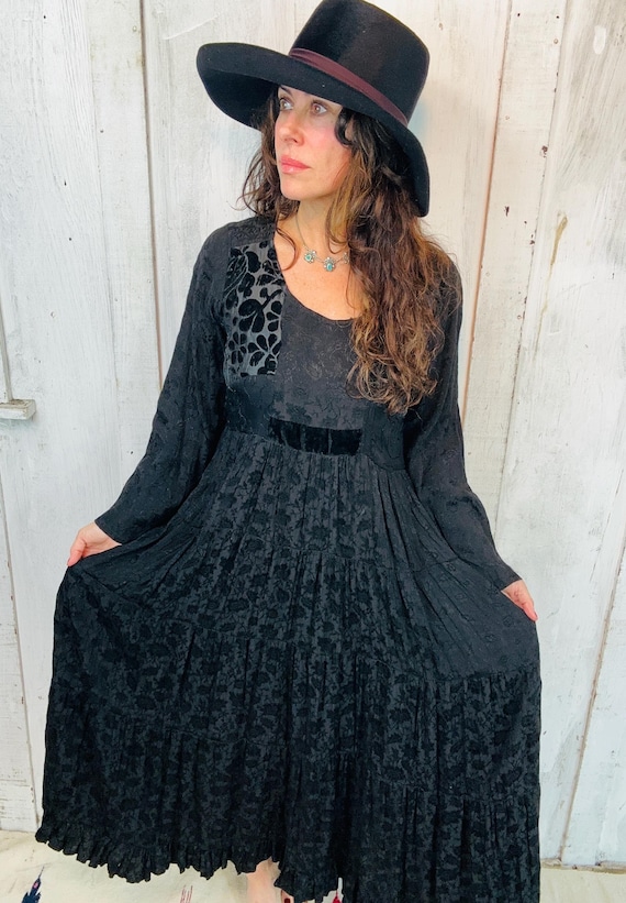 VIntage Bila Maxi Dress// Vintage Indian Rayon Dr… - image 1