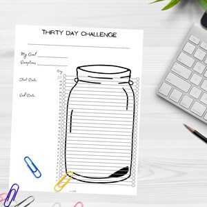 30-Tage-Challenge, Habit Tracker, Zielplaner druckbare digitaler Download, monatliche Habit Tracker