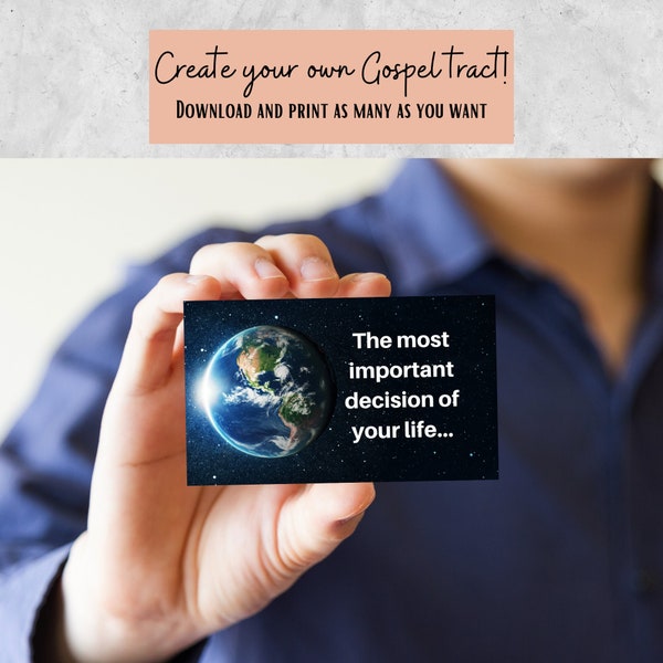 The Most Important Decision of Your Life- Gospel Tract Church Ministry - PDF PNG Download Printable - Business Card Gospel Tract