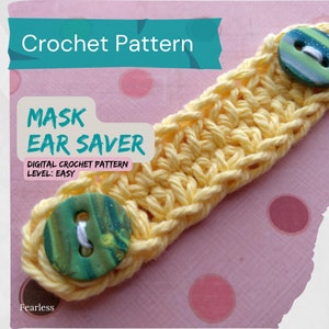 Crochet ear saver mask extender digital pattern, PDF download
