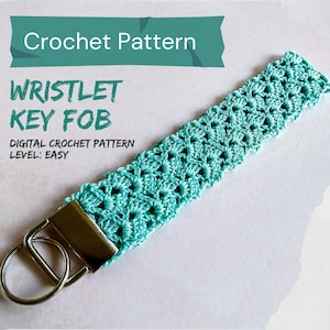 Patrón de crochet, pulsera de llavero de encaje, descarga digital, pdf, llavero, patrón de llavero de crochet, ideas para regalos