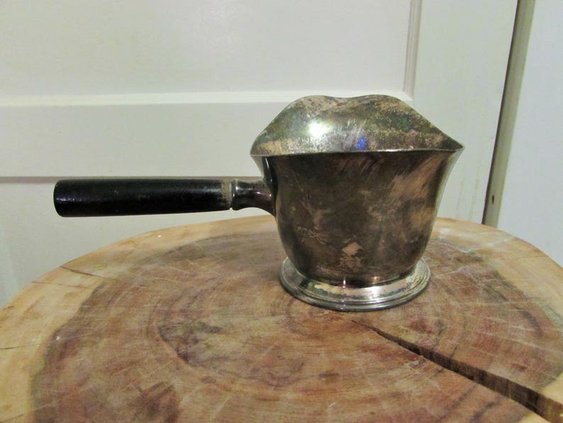 W.M Rogers silver plate antique ladle wooden handle