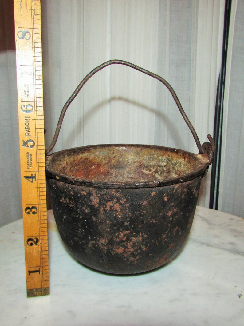 Antique cast iron melting pot Etsy