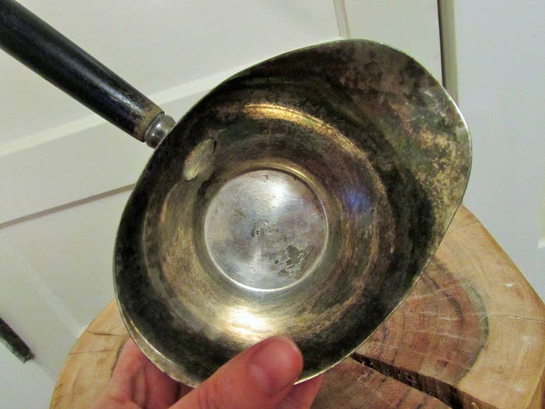 W.M Rogers silver plate antique ladle wooden handle