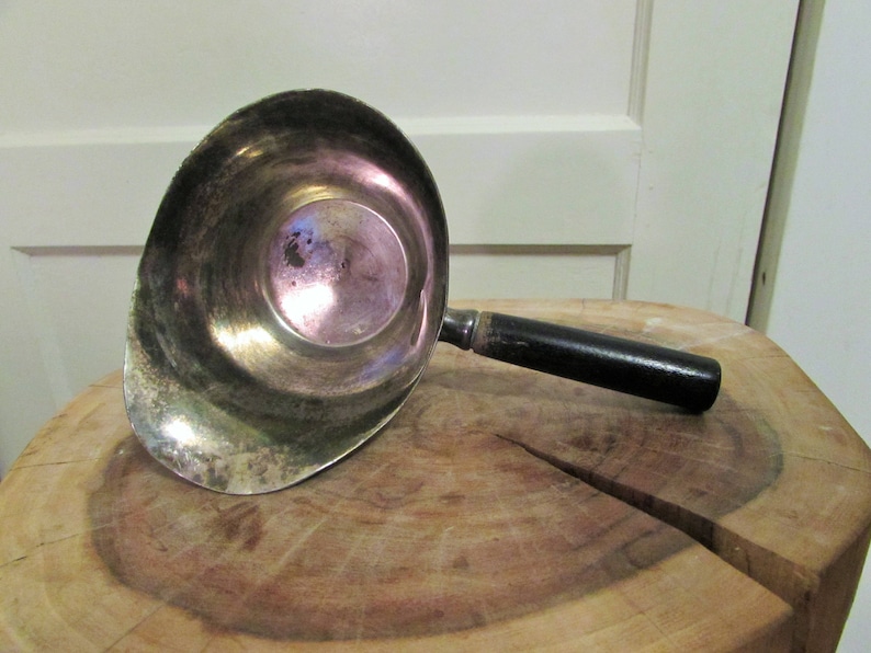 W.M Rogers silver plate antique ladle wooden handle