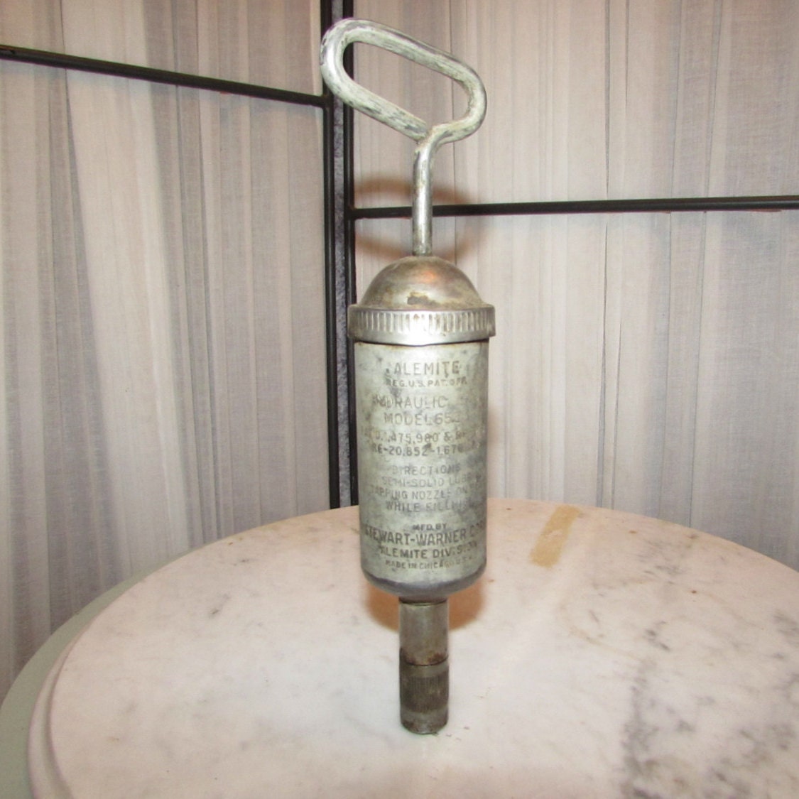 Vintage Alemite Model 6550 Push Type Grease Gun Stewart Warner Etsy