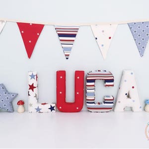 Handmade, Fabric Letters, Handmade Fabric Letters, Wall Art, Nursery, Childrens Bedroom, Boys, Girls Personalised fabric letters image 5