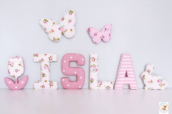 Fabric Letters Handmade Fabric Decorative Letters Wall Art Etsy