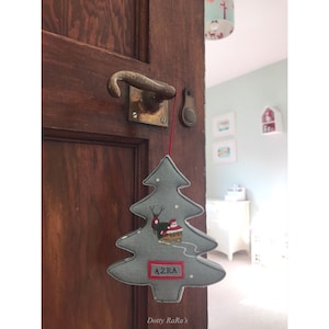 fabric letters, Fabric Christmas Tree, Handmade, hanging fabric Christmas tree