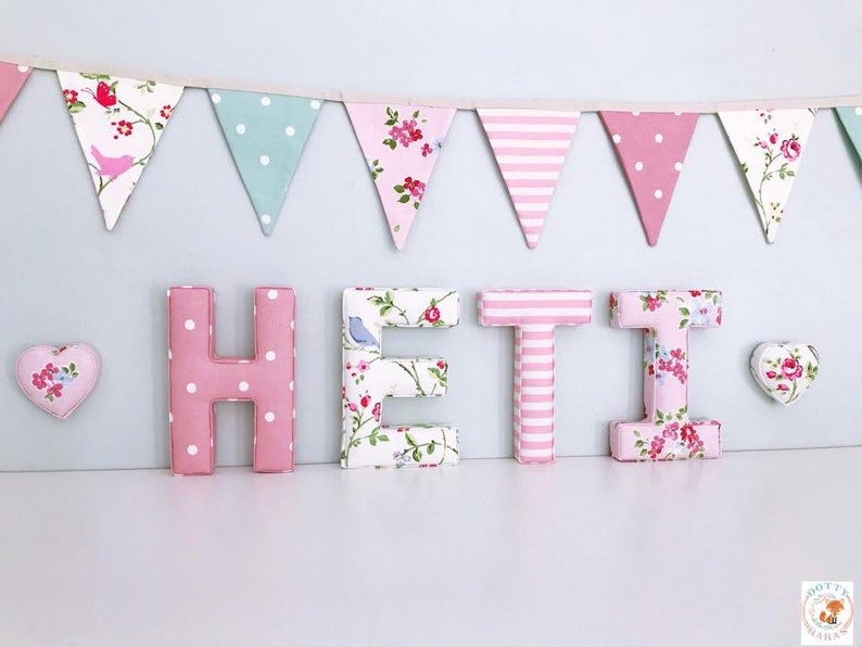 FABRIC LETTERS Handmade Fabric Letters Wall Art Nursery Etsy